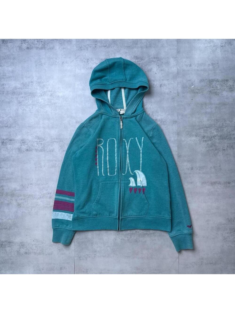 Y2K Roxy Surf 00s Blue Zip Up Hoodie Jacket